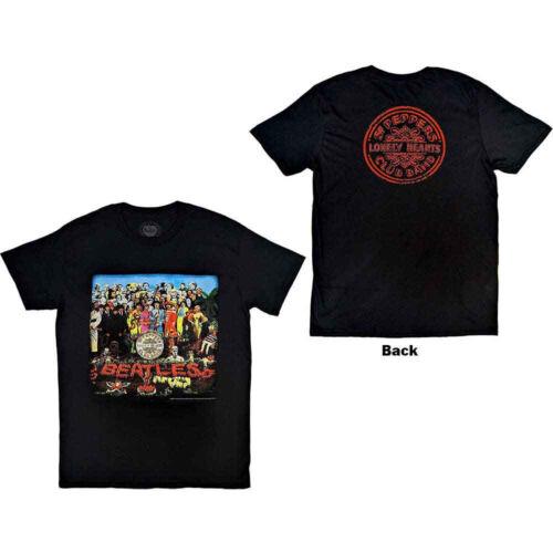 The Beatles - Sgt Pepper with Backprint - Black t-shirt メンズ