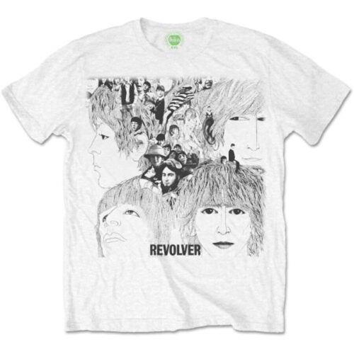 The Beatles-Rubber Soul- ソウル The Beatles - Revolver Albumm Cover - White t-shirt メンズ