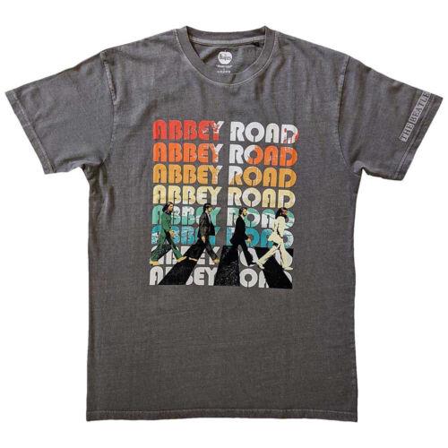 The Beatles-Rubber Soul- ソウル The Beatles - Abbey Road Stacked - Charcoal Grey t-shirt メンズ