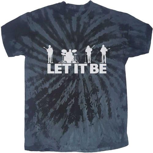 The Beatles - Let It Be Silhouette-Dip Dye - Black t-shirt メンズ