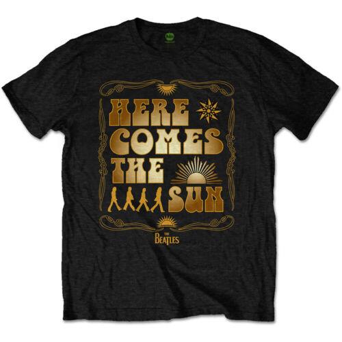 The Beatles-Rubber Soul- ソウル The Beatles - Here Comes The Sun with Backprint - Black t-shirt メンズ