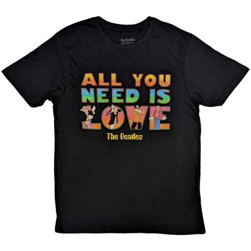 The Beatles-Rubber Soul- ソウル The Beatles - Yellow Submarine All You Need Is Love Stacked - Black t-shirt メンズ