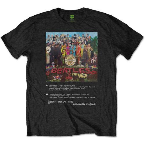 The Beatles-Rubber Soul- ソウル The Beatles - 8 Track Collection-Sgt Pepper - Black t-shirt メンズ