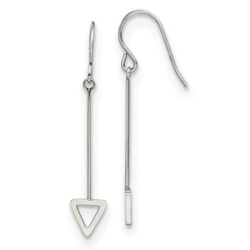 楽天サンガChisel Stainless Steel Polished Triangle Dangle Earrings ユニセックス