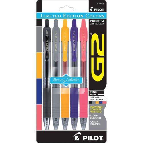 Pilot Gel Roller Pen G2 Harmony Ink Quick Drying Retractable Pack of 5 16982 ˥å