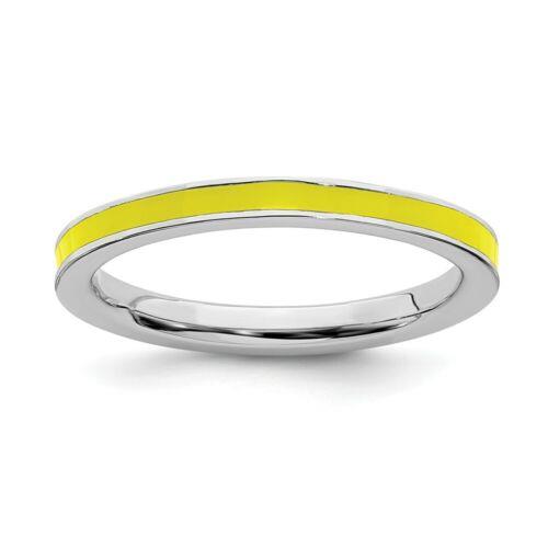 楽天サンガSterling Silver Stackable Expressions Yellow Enameled 2.25mm Ring ユニセックス