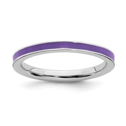 楽天サンガSterling Silver Stackable Expressions Purple Enameled 2.25mm Ring ユニセックス