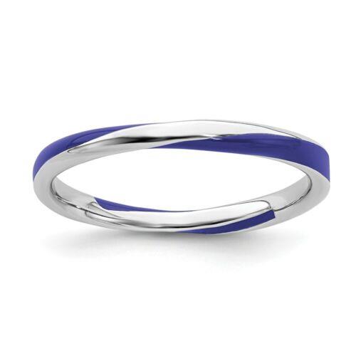 楽天サンガSterling Silver Stackable Expressions Twisted Blue Enameled Ring ユニセックス