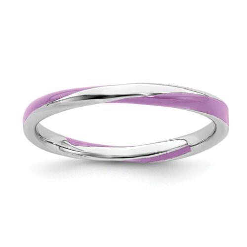 楽天サンガSterling Silver Stackable Expressions Twisted Purple Enameled Ring ユニセックス