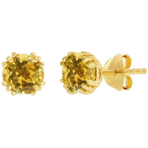 Classic Women 039 s Earrings Gold Plated November Birthstone Round 6mm Stud D-8284 レディース