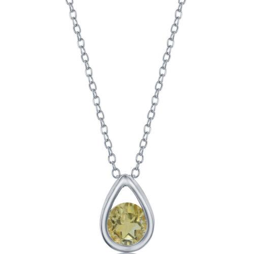 Classic Women 039 s Necklace Sterling Silver Citrine November Birthstone M-6212 レディース