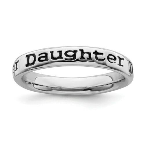 楽天サンガSterling Silver Stackable Expressions Polished Enameled Daughter Ring ユニセックス