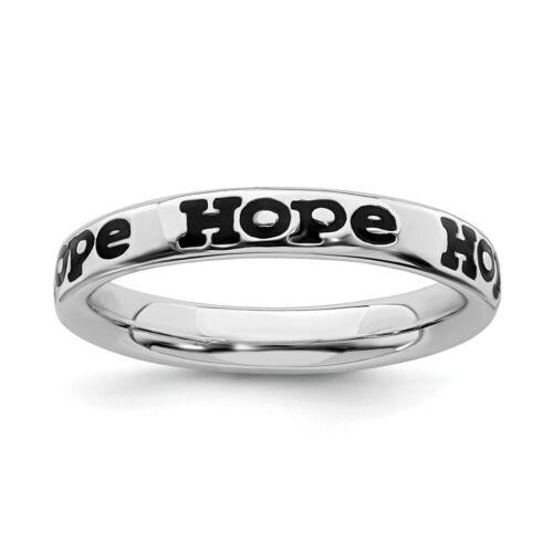楽天サンガSterling Silver Stackable Expressions Polished Enameled Hope Ring ユニセックス