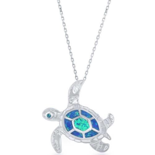 楽天サンガOpalata Women's Pendant Sterling Silver Blue Inlay Opal Turtle Design K-7612 レディース