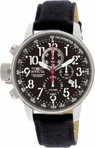Invicta Men s Watch I-Force Chronograph Lefty Black Dial Black Fabric Strap 1512 メンズ