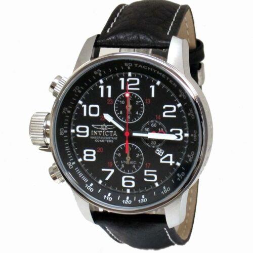 Invicta Men s Watch Stainless Steel Case Black Dial Lefty Chrono Strap 2770 メンズ