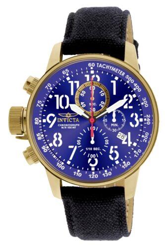 Invicta Men s Watch I-Force Chronograph Lefty Blue Dial Black Fabric Strap 1516 メンズ