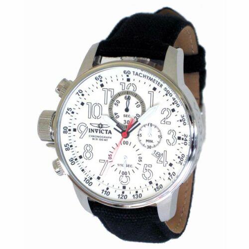 Invicta Men s Lefty Watch I-Force Chronograph White Dial Leather Strap 1514 メンズ