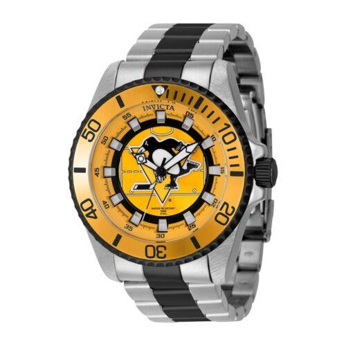 Invicta Men's Watch NHL Pittsburgh Penguins Silv