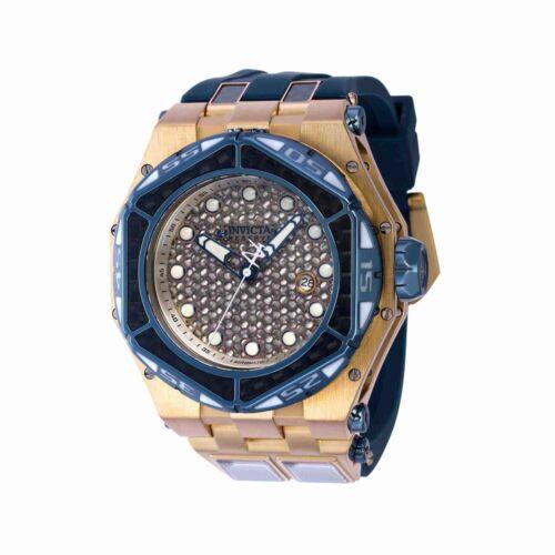 Invicta Men's Watch Carbon Hawk Automatic Grey Dial Dual Time Zone Strap 38913 メンズ