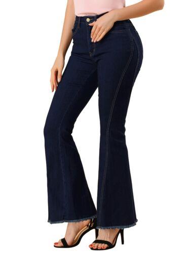 Allegra K Womens Vintage Flare Jean Denim Pants High Waist Stretch Bell Bottoms レディース