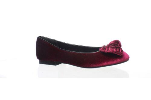 アテナアレキサンダー Athena Alexander Womens Lucille Burgundy Velvet Ballet Flats Size 6 (1525819) レディース