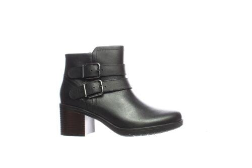 クラークス Clarks Womens Hollis Pearl Black Leather Ankle Boots Size 5 (1806192) レディース
