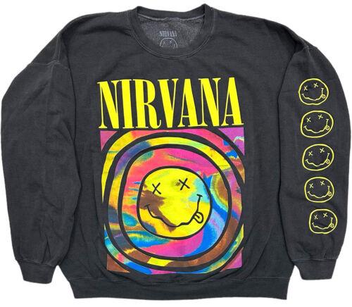 Urban Outfitters Women's X Nirvana Smile Overdyed Oversize Crew Neck Sweatshirt レディース