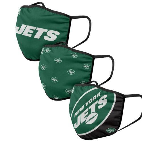 FOCO 3 Pack New York Jets Officially Licensed NFL Washable Resuable Face Mask Cover メンズ