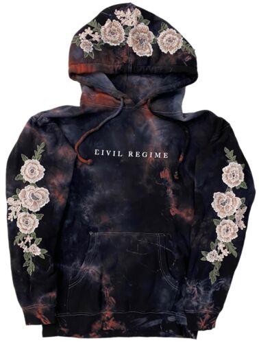 Civil Regime by Darc Sport Women's White Rose Tie Dye Hoodie in Blessed Ashes レディース