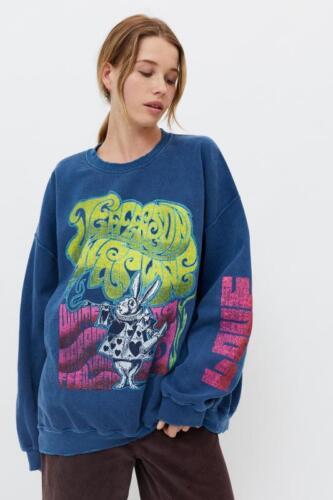 Urban Outfitters Women's Jefferson Airplane White Rabbit Slouchy Fit Sweatshirt レディース