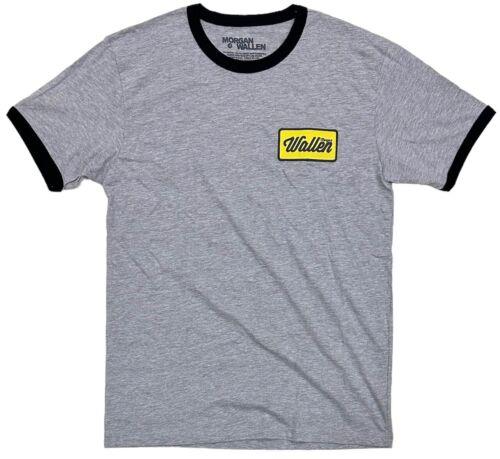 モルガン Morgan Wallen Men 039 s Yellow Embroidered Patch Ringer Tee T-Shirt in Heather Grey メンズ