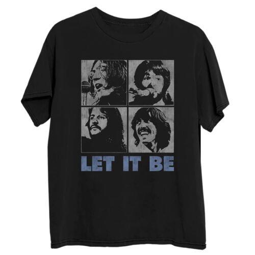 The Beatles Men's Let It Be Album Cover Distressed Print Tee T-Shirt in Black メンズ