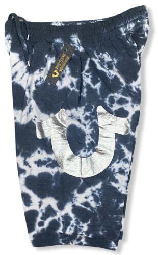 True Religion Men's Metallic Foil Horseshoe Tie Dye Loungewear Sweat Shorts メンズ