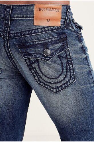 True Religion Men's Ricky Super T Distressed Jeans in Mended Freight メンズ