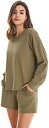 HOdo Tie Dye Pajamas Set Women Soft Cotton Sleepwear S-army Green Size XX-Large fB[X