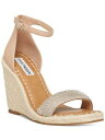 スティーブマデン メデン STEVE MADDEN Womens Beige Adjustable Submit Square Toe Wedge Heeled Sandal 8 M レディース