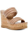 スティーブマデン メデン STEVE MADDEN Womens Beige 1-1/2 Platform CorkWipeout Wedge Heeled Sandal 9.5 レディース