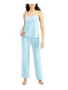 ALFANI Womens Light Blue Elastic Tank Top Straight leg Pants Stretch Pajamas XL fB[X