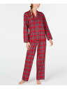 FAMILY PJs Intimates Red Straight Leg Plaid Sleep Pants L fB[X