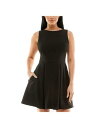 B DARLIN Womens Black Scuba Crepe Sleeveless Fit + Flare Dress Juniors 1314 レディース