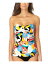 ANNE COLE Women's Multi Color Tropical Print Twist Front Bandini Swimsuit Top XS レディース