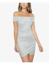 B DARLIN Womens Silver Tulip-hem Cap Sleeve Mini Sheath Dress Juniors 34 fB[X