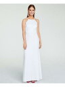 ジャンプ JUMP Womens White Sleeveless Halter Full-Length Formal Fit + Flare Dress 0 レディース