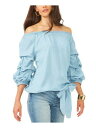 BX VINCE CAMUTO Womens Light Blue Off Shoulder Top XS fB[X