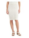 ドナキャランニューヨーク DONNA KARAN NEW YORK Womens Ivory Lined Elastic Waist Trim Pencil Skirt XL レディース