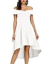 JASAMBAC White Off The Shoulder Dress for Women Wedding Guest Cocktail Dresses レディース