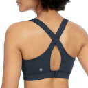 QUEENIEKE Womens Sports Bra Mesh Wirefree Workout Cross-Back Bra Top L Color レディース