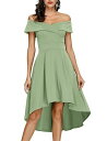 JASAMBAC Cocktail Dresses for Women High Low Formal Off The Shoulder Wedding レディース