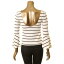 Cupcakes & Cashmere åץɥߥ CUPCAKES & CASHMERE Women's Striped Bell Sleeve Low-back Casual Shirt Top M TEDO ǥ